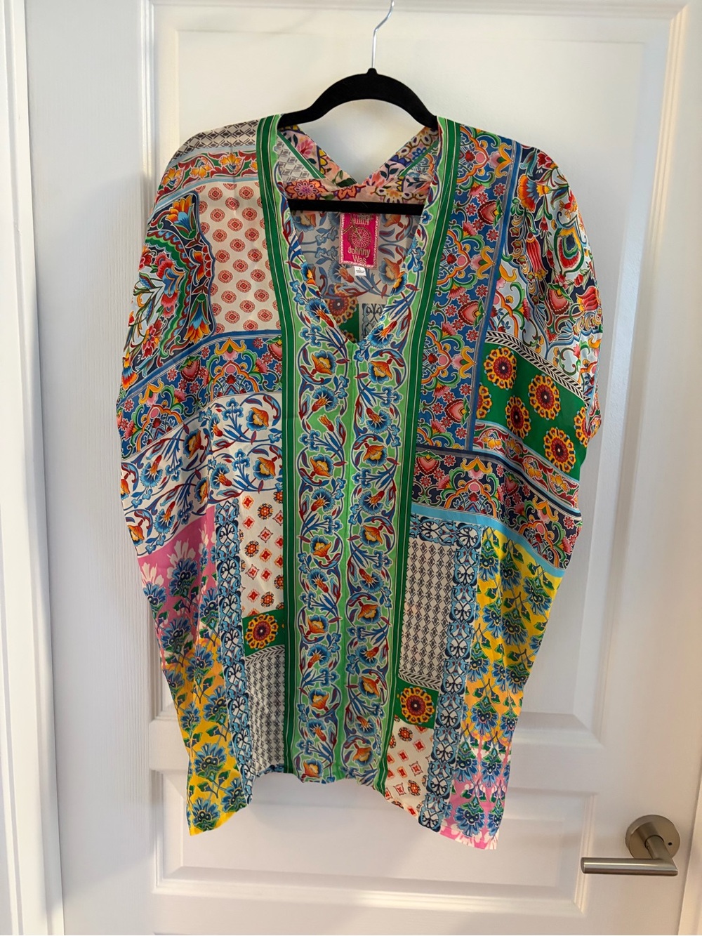 Johnny Was Diskana Alexandra Multicolor Floral Patchwork Blouse